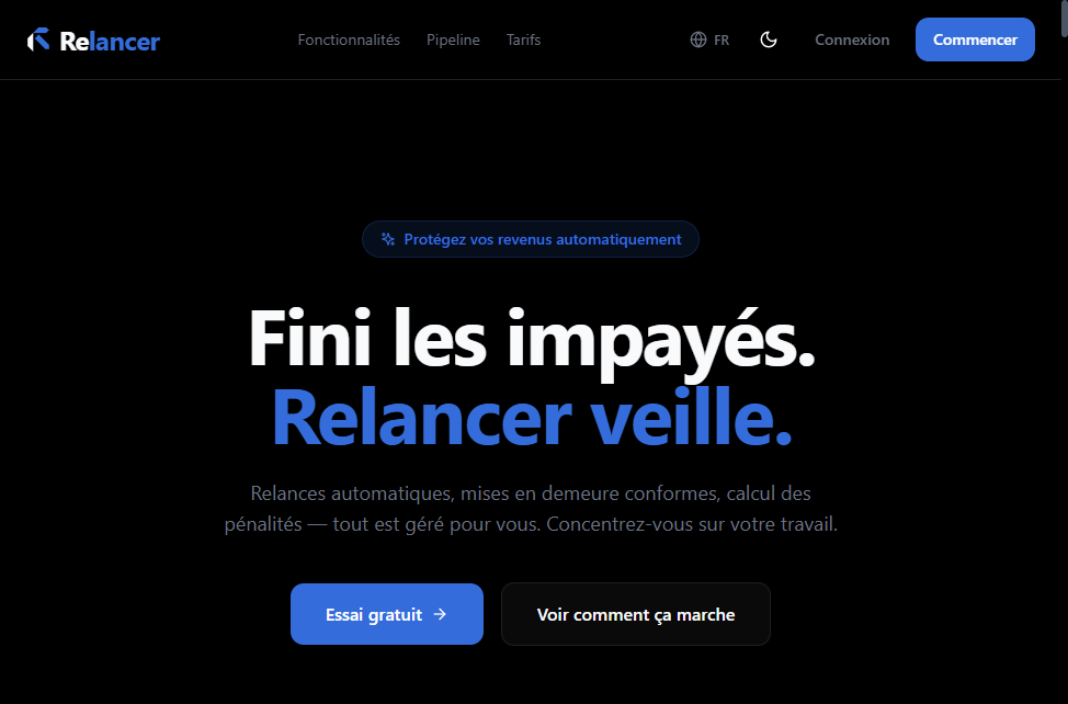 Relancer screenshot